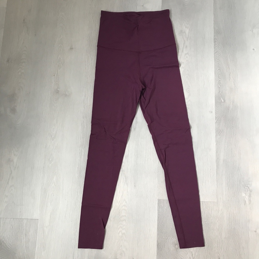 GIRLFRIEND COLLECTIVE BURGUNDY HIGH RISE LEGGINGS WOMENS SMALL